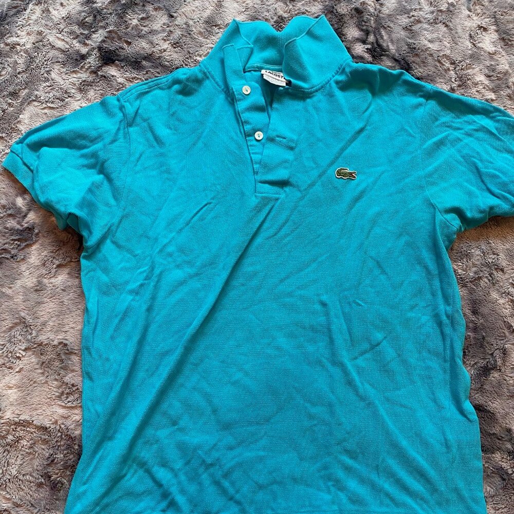 Teal Mens Lacoste Polo, Size 4.